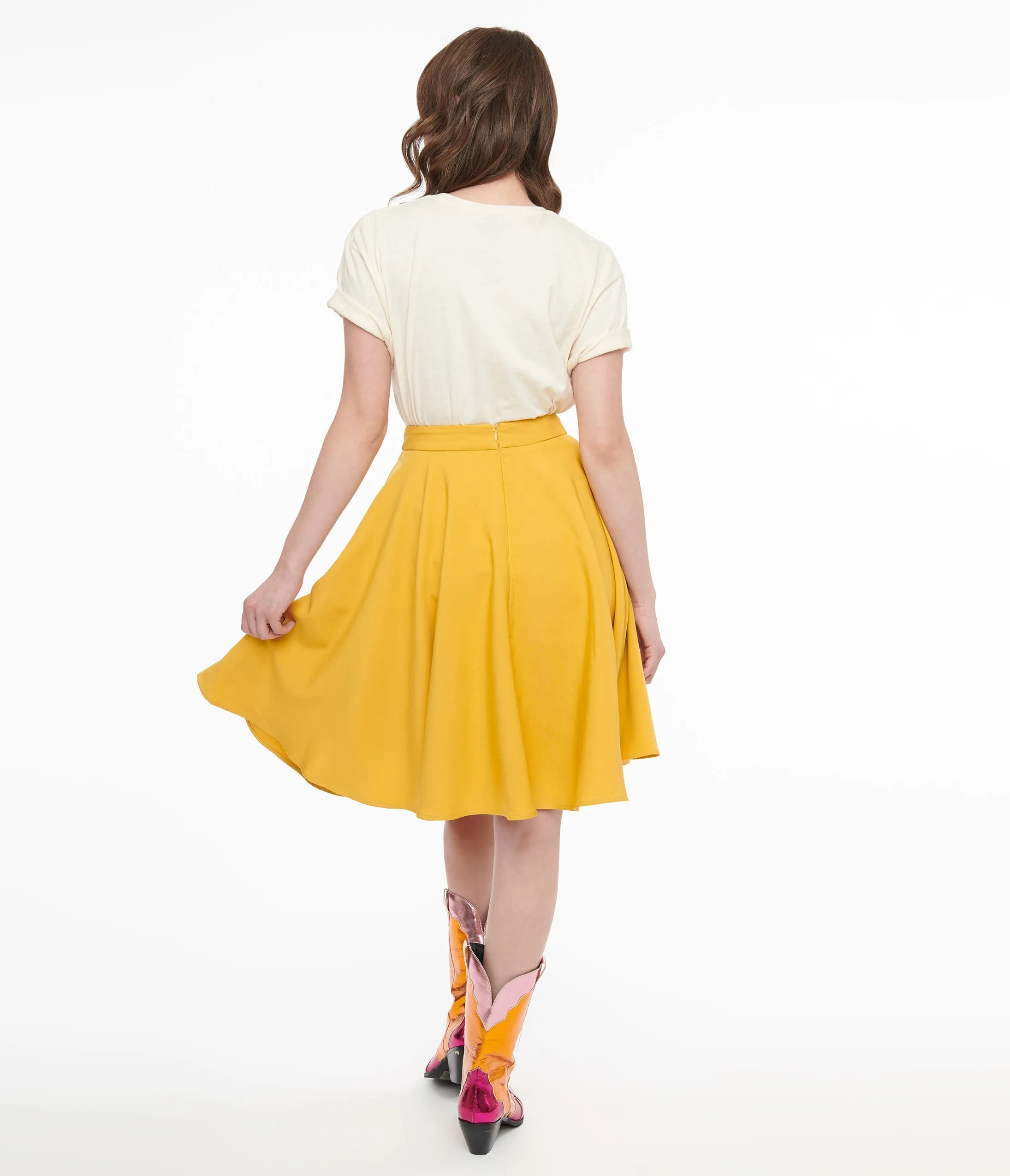 1950s Mustard Swing Skirt