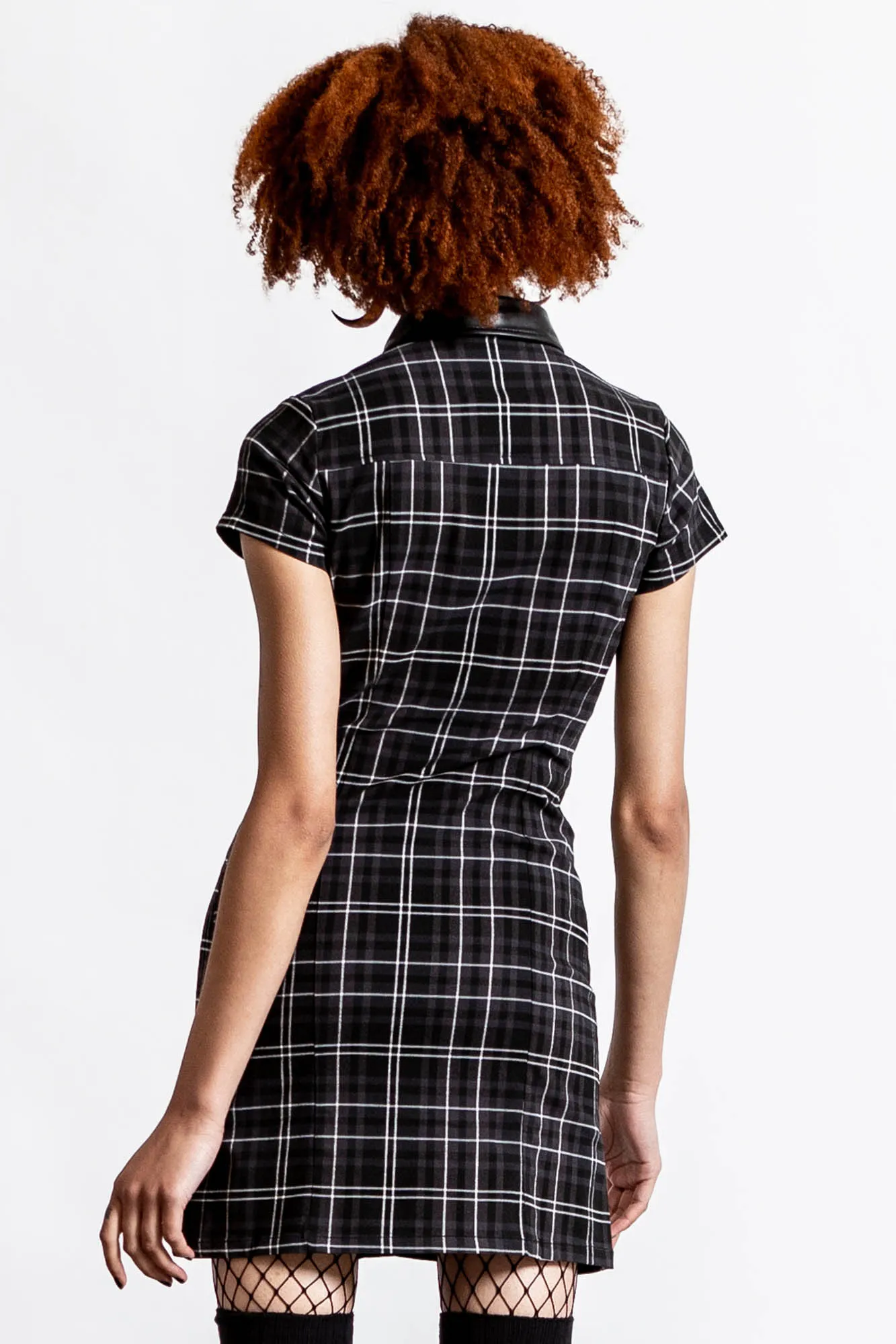 All Attitude Cut Out Ash Tartan Dress