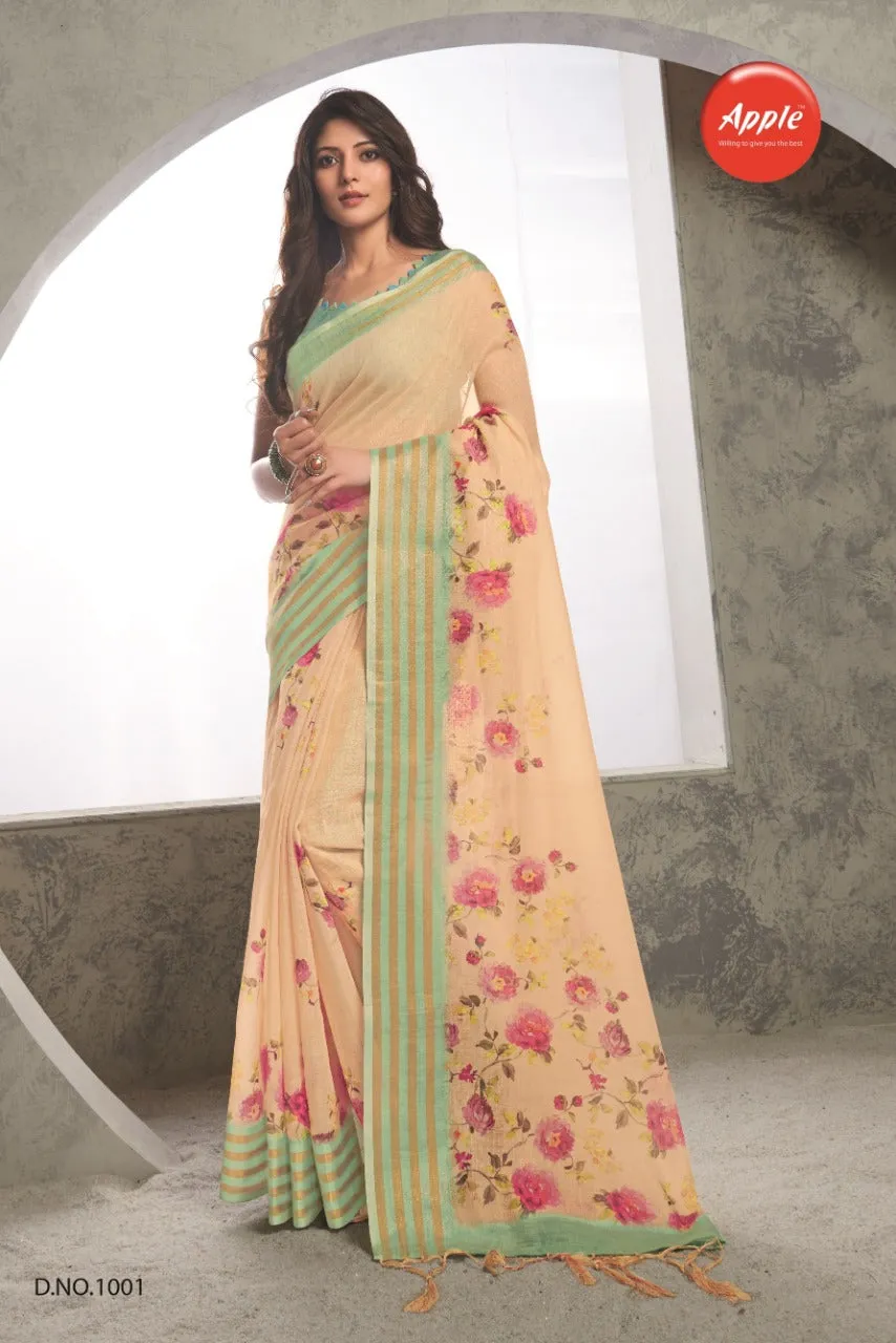 Apple Sarees Presents Aaradhana Vol 10 Cotton Linen Printed Casual Wear Sarees