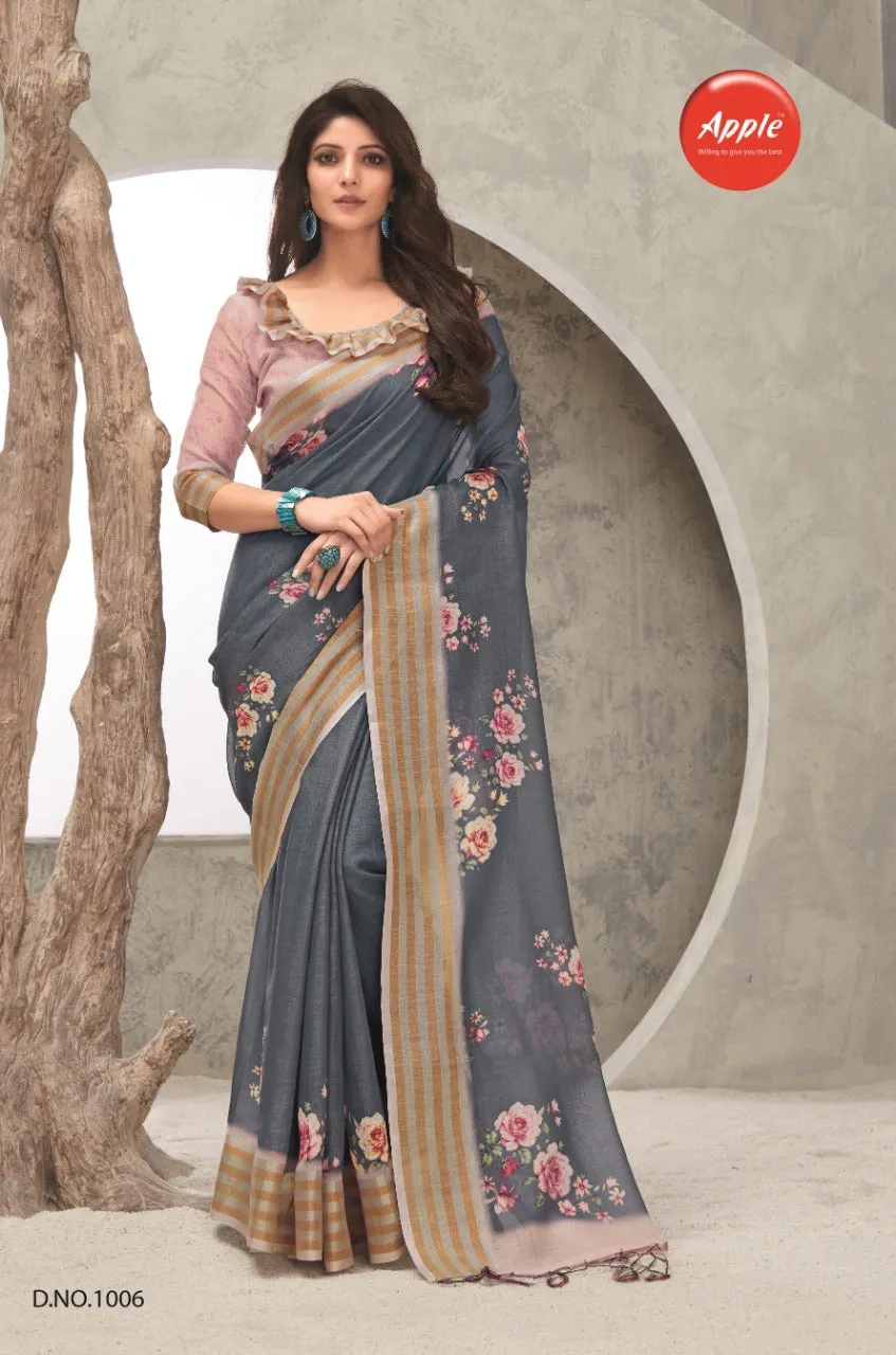 Apple Sarees Presents Aaradhana Vol 10 Cotton Linen Printed Casual Wear Sarees