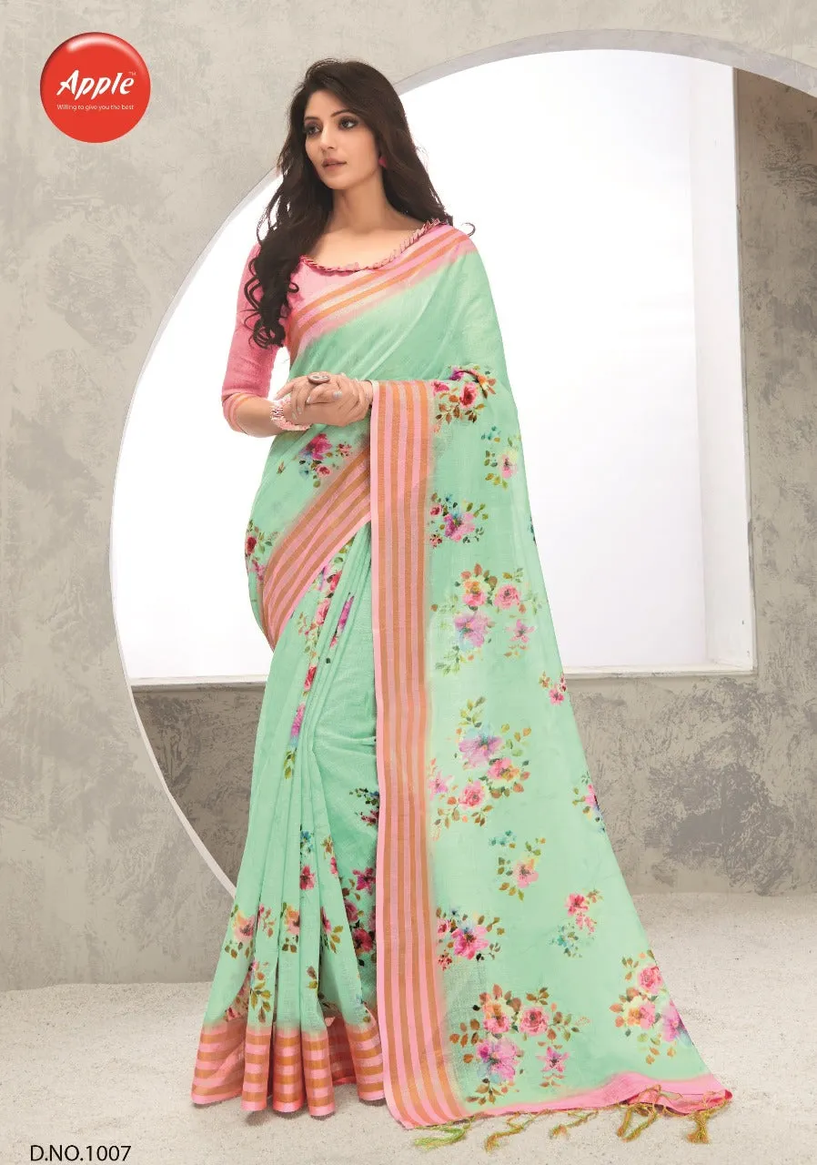 Apple Sarees Presents Aaradhana Vol 10 Cotton Linen Printed Casual Wear Sarees