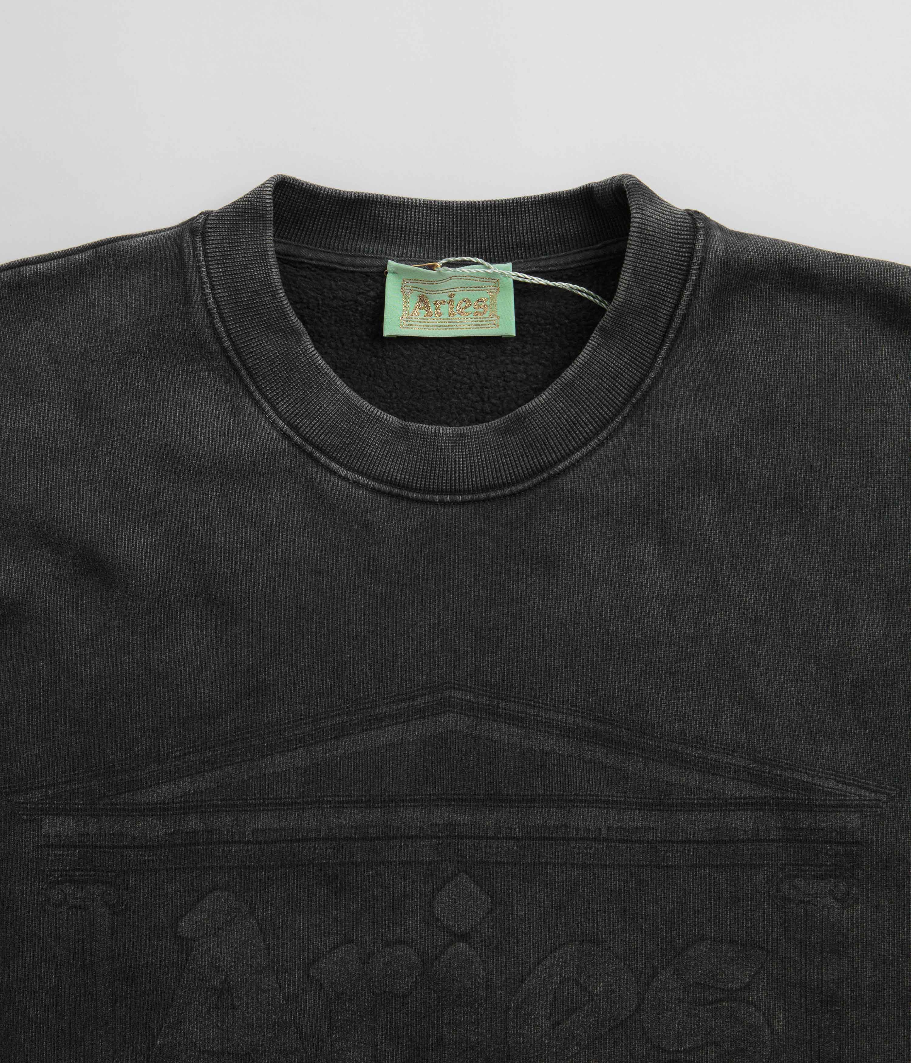 Aries Aged Ancient Column Crewneck Sweatshirt - Black