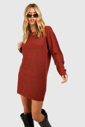 Basic Crew Neck Sweater Dress