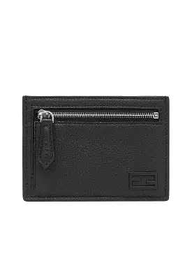 Black leather card holder