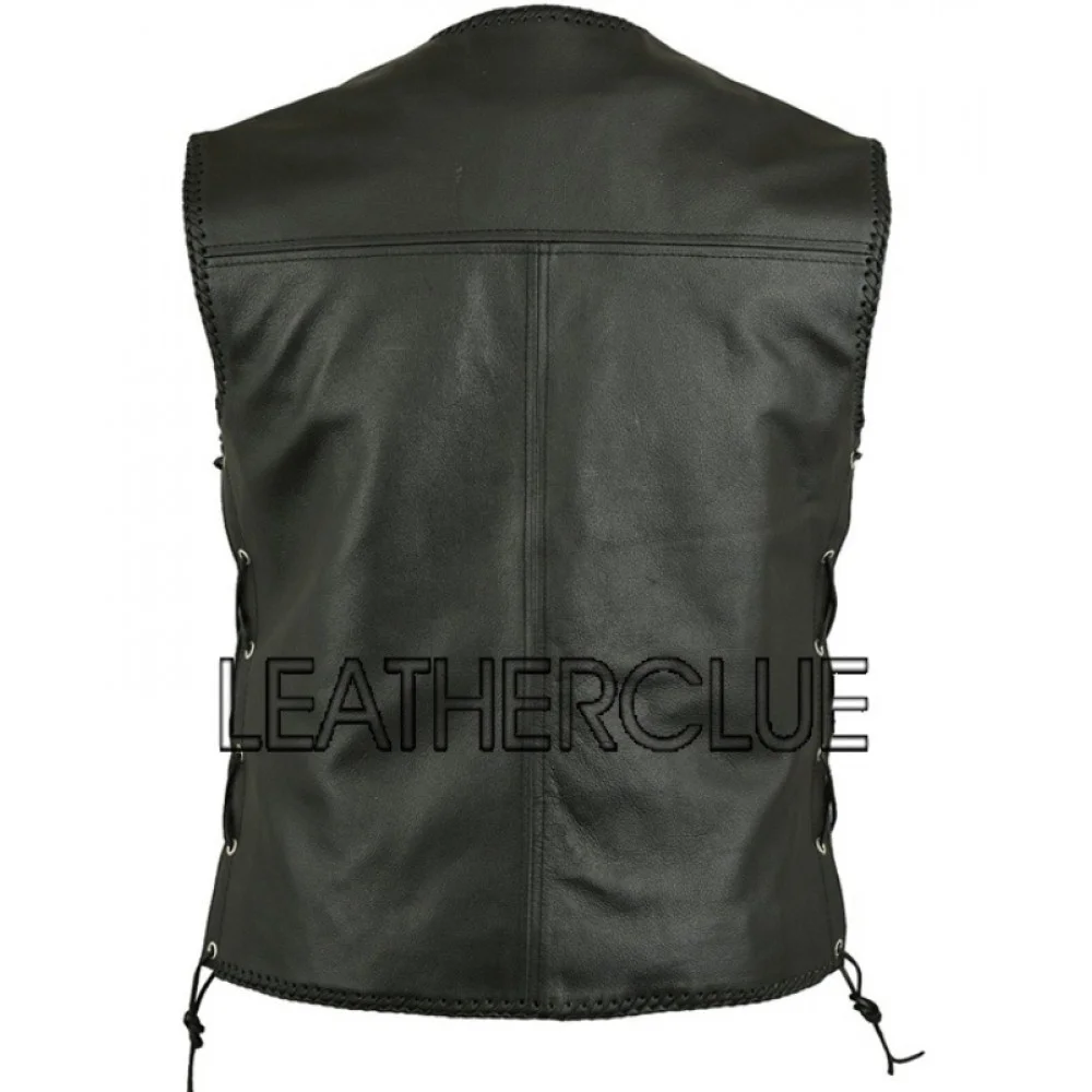 Black Leather Waistcoat