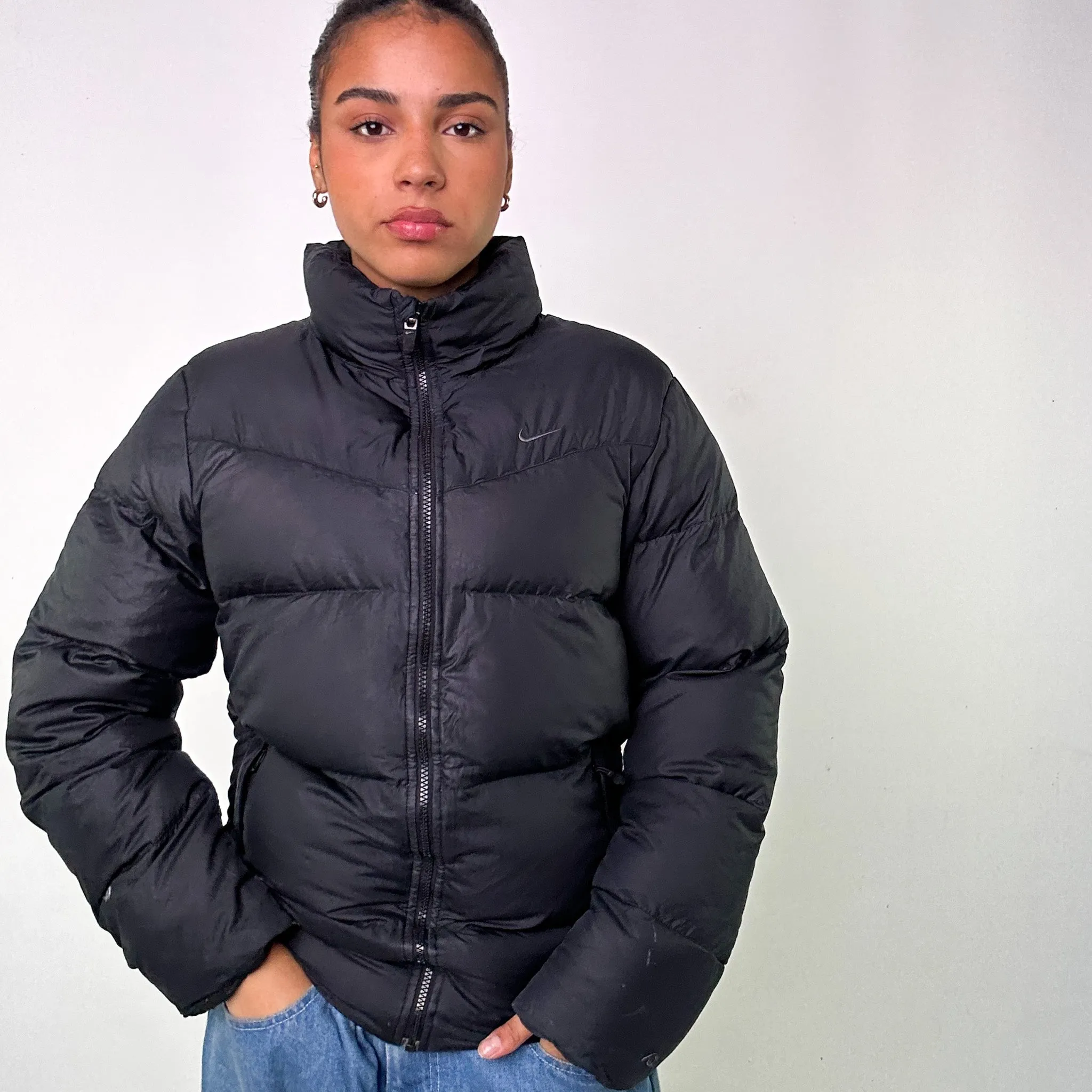 Black y2ks NIKE Puffer Jacket Coat (S)