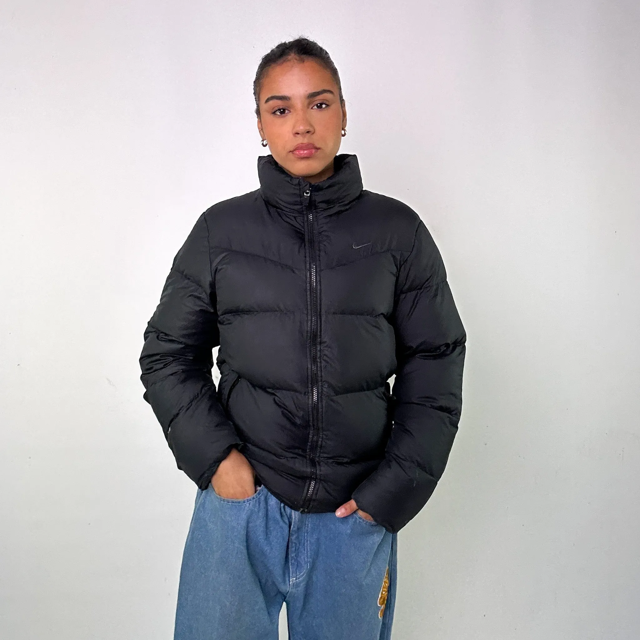 Black y2ks NIKE Puffer Jacket Coat (S)