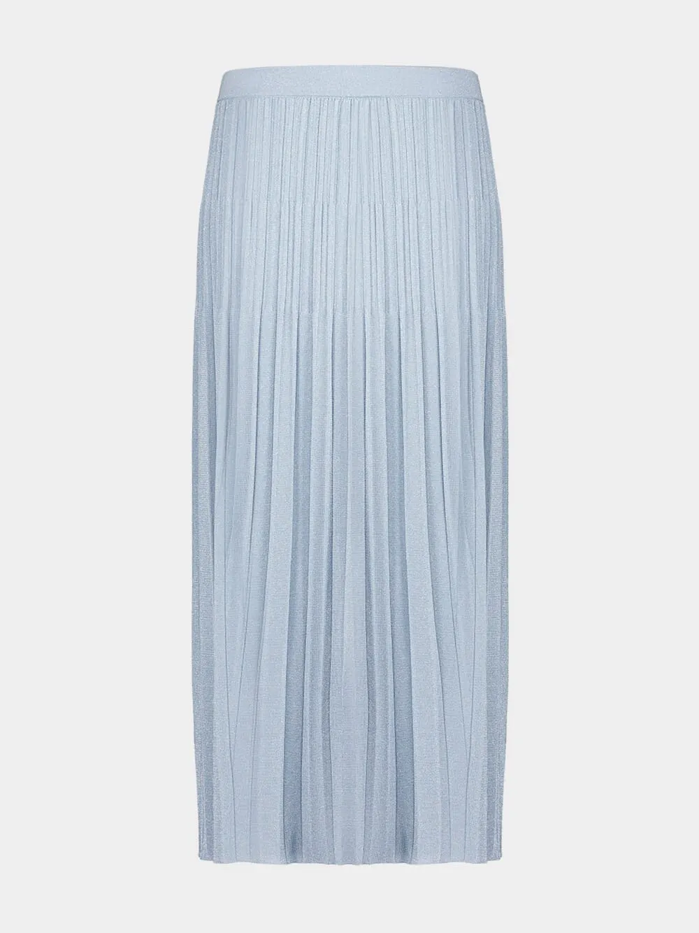 Blue Lurex Waverly Rib Midi Skirt