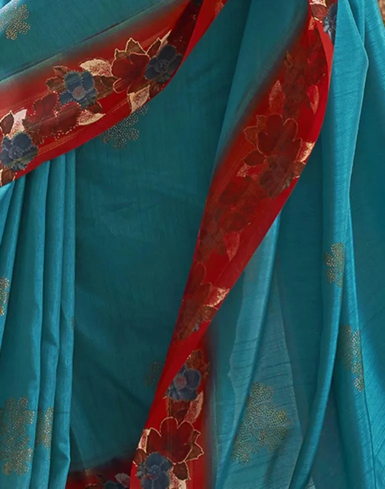 Blue Silk Printed Sarees