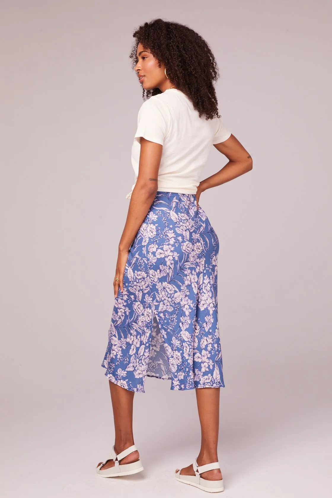 B.O.G. Emmy Floral Skirt in Blue Amethyst