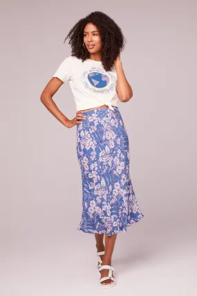 B.O.G. Emmy Floral Skirt in Blue Amethyst