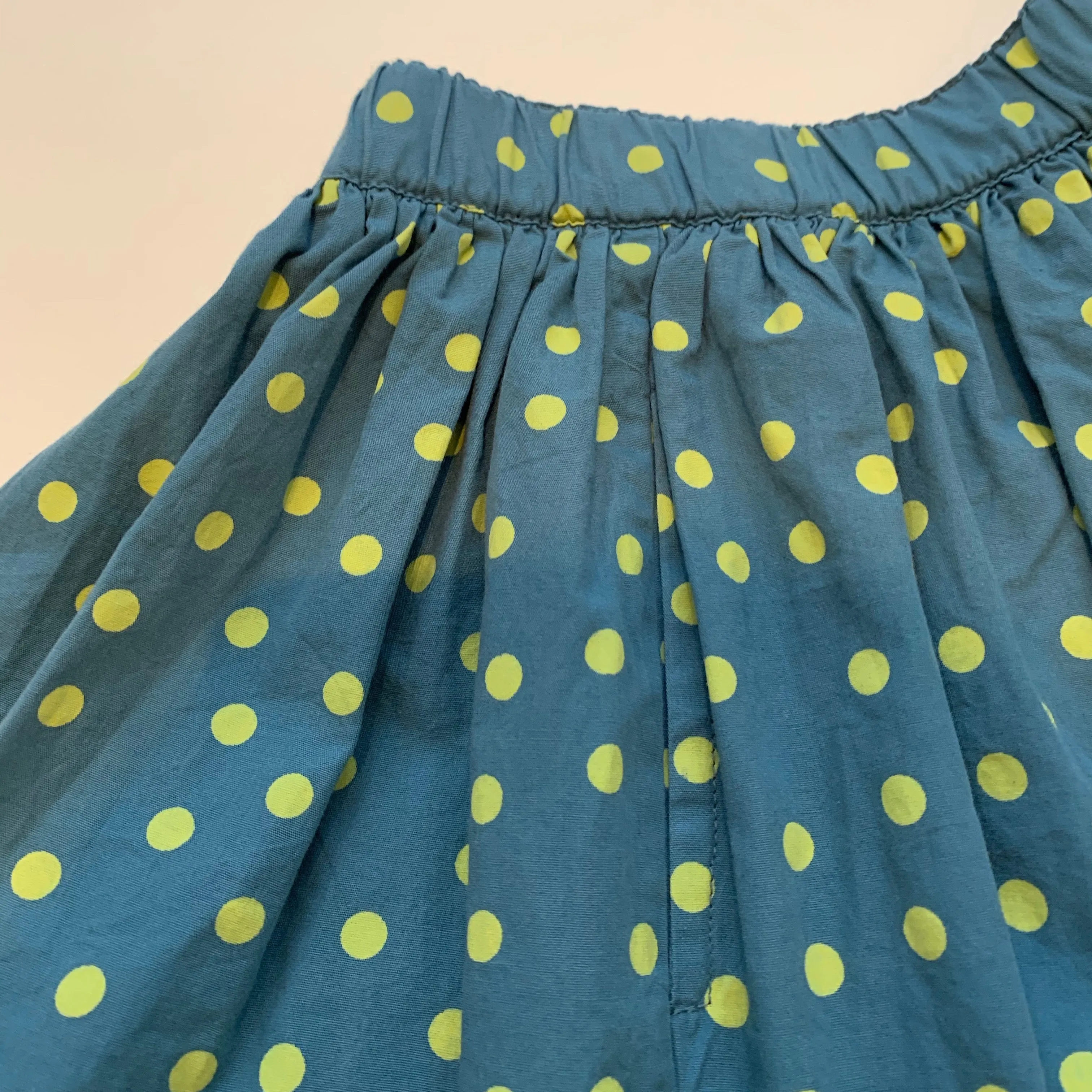 Bonpoint Blue And Lime Green Polka Dot Skirt: 3, 4 & 6 Years (Brand New)