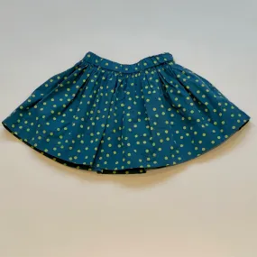 Bonpoint Blue And Lime Green Polka Dot Skirt: 3, 4 & 6 Years (Brand New)