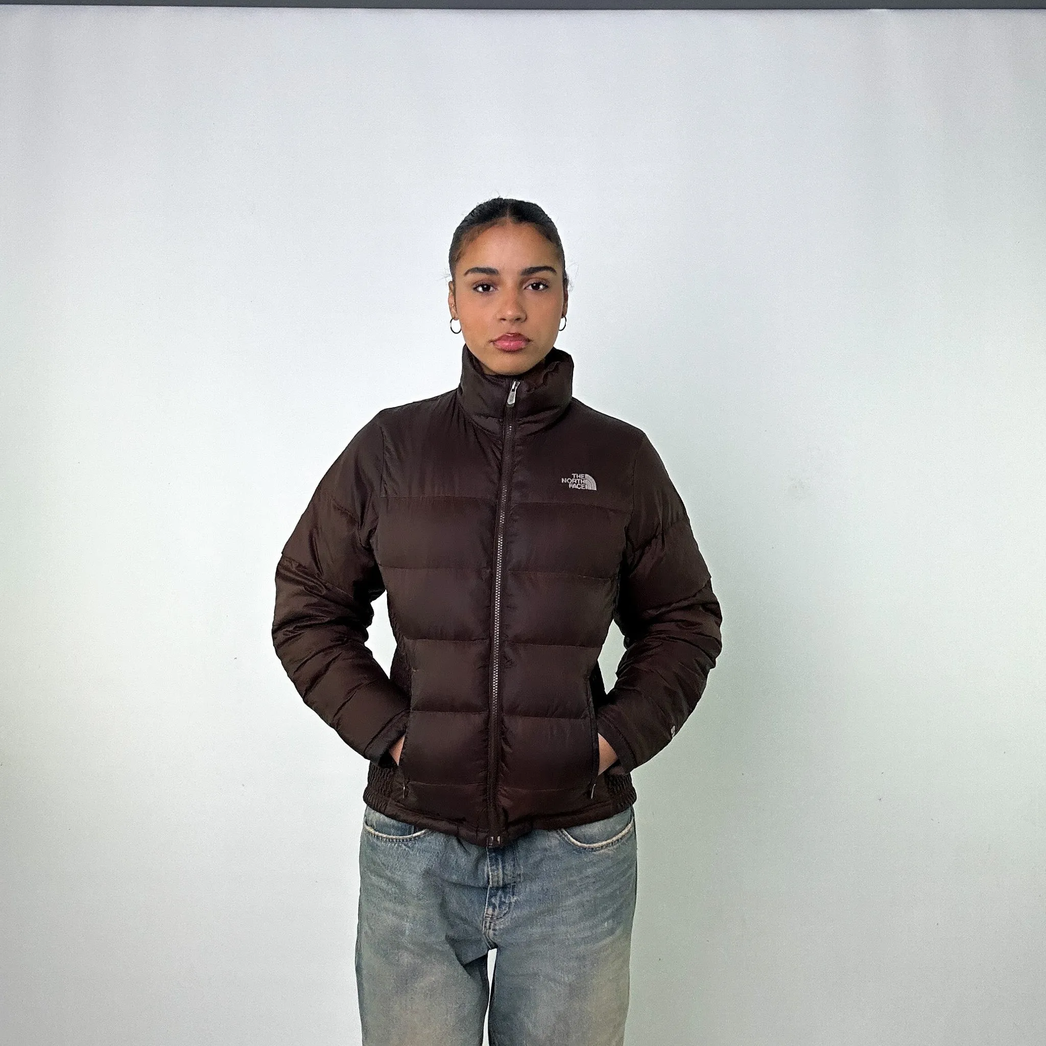 Brown y2ks The North Face 550 Series Puffer Jacket Coat (M)