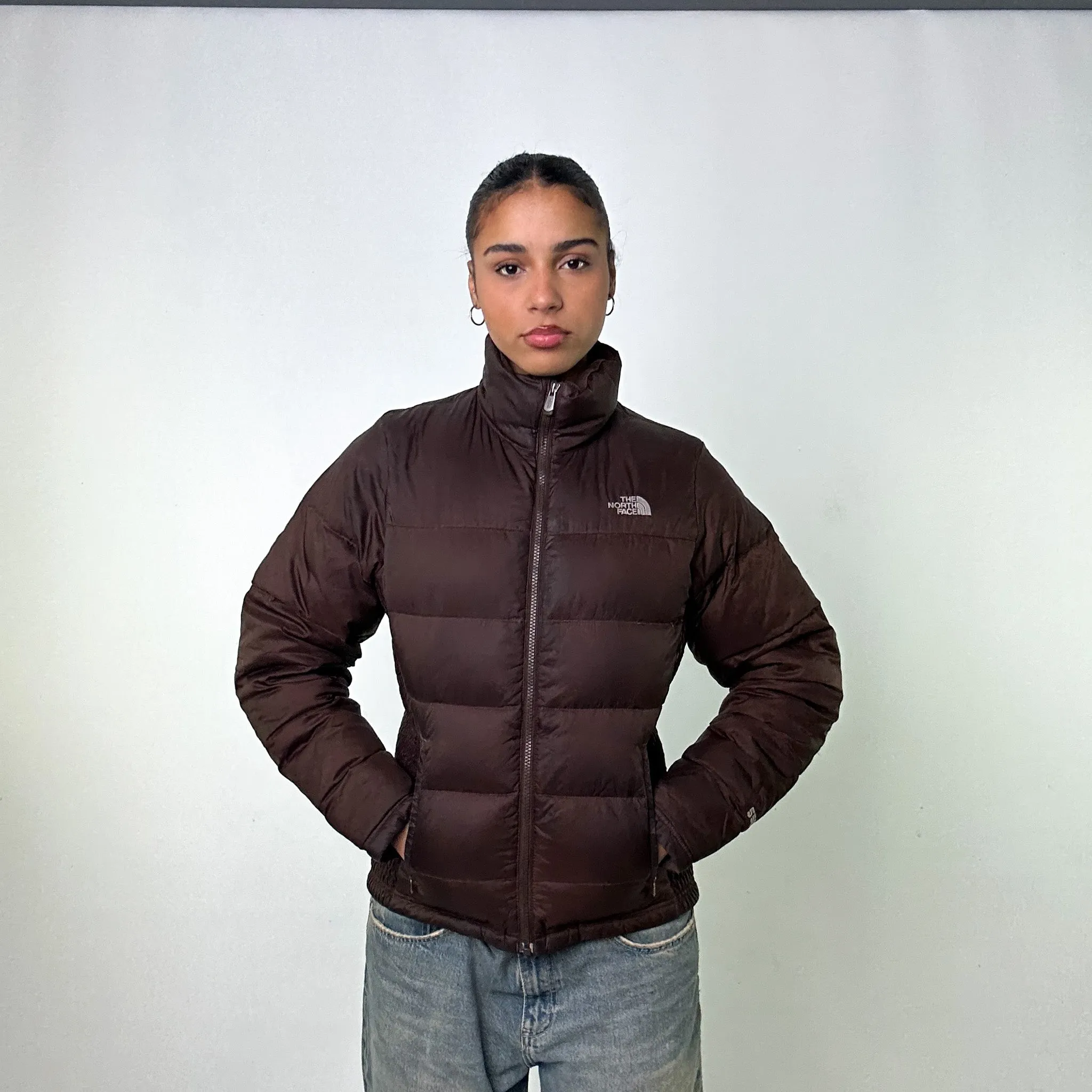 Brown y2ks The North Face 550 Series Puffer Jacket Coat (M)