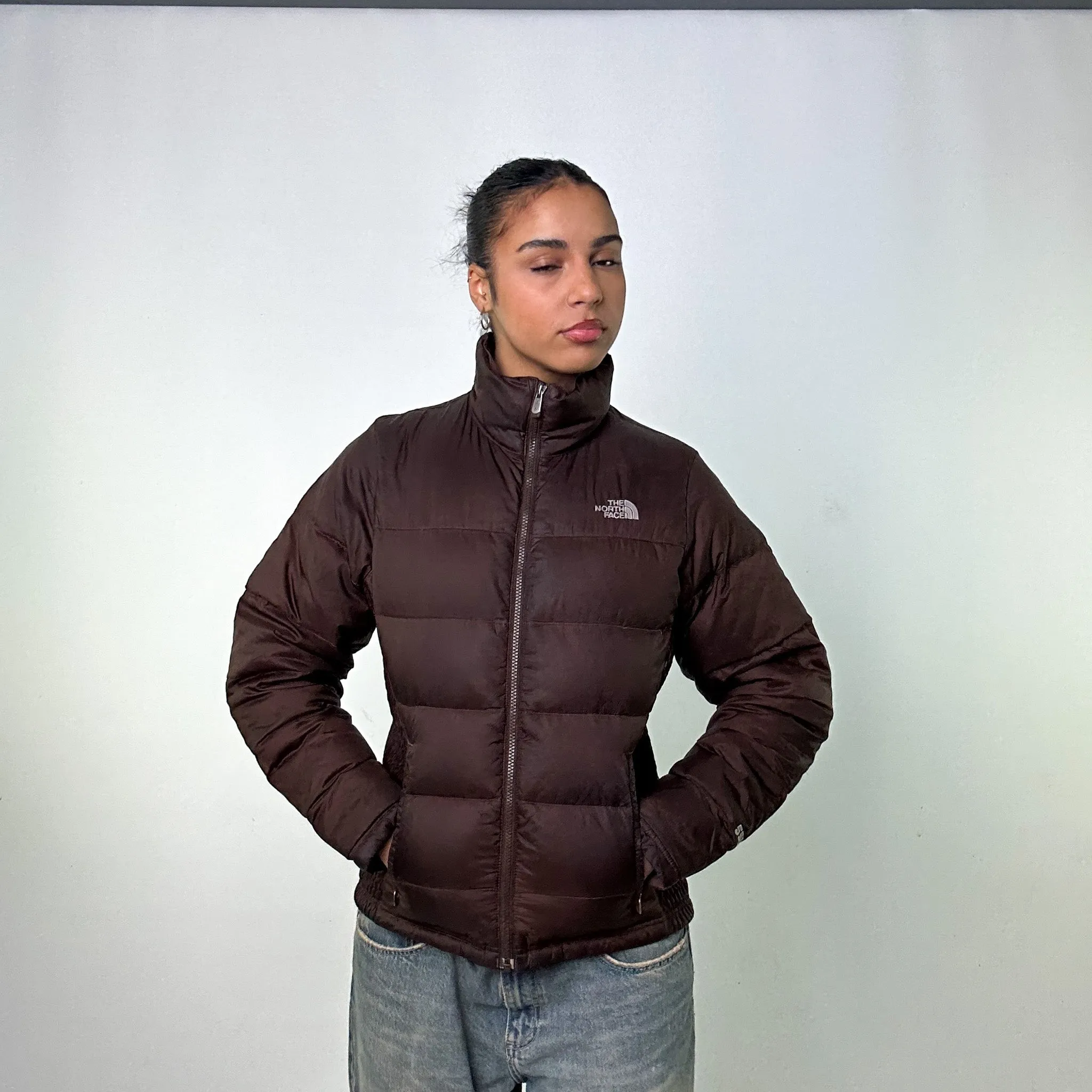 Brown y2ks The North Face 550 Series Puffer Jacket Coat (M)