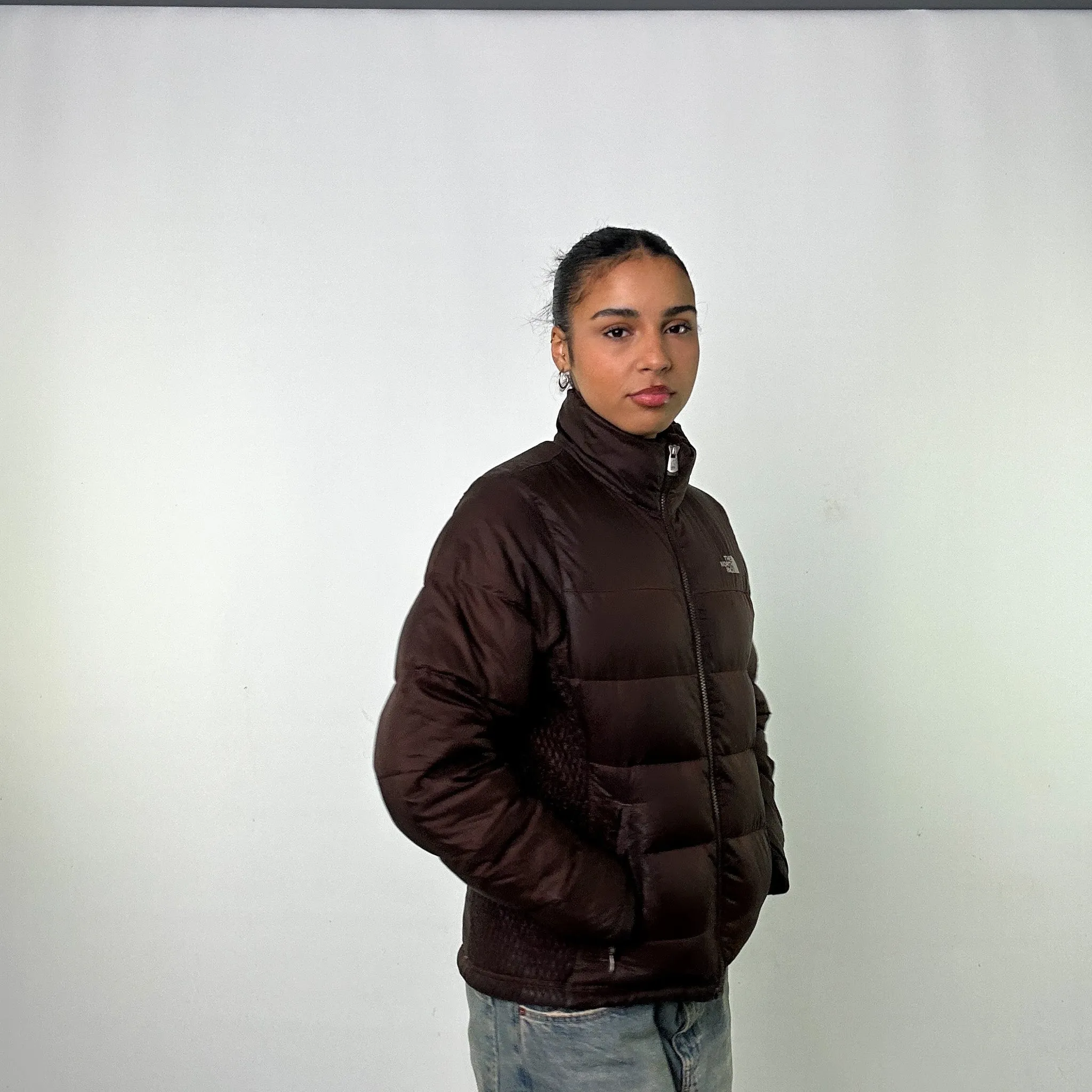 Brown y2ks The North Face 550 Series Puffer Jacket Coat (M)