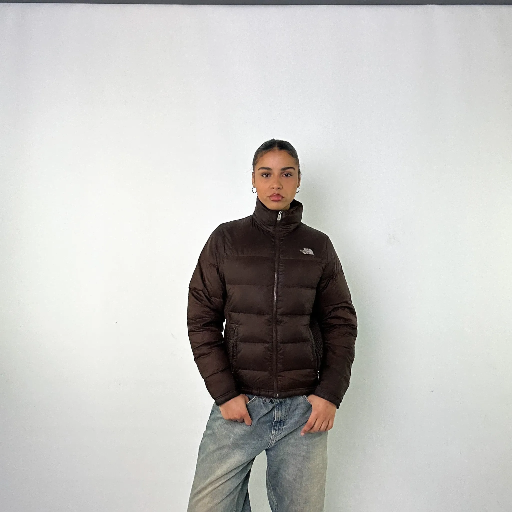 Brown y2ks The North Face 550 Series Puffer Jacket Coat (M)