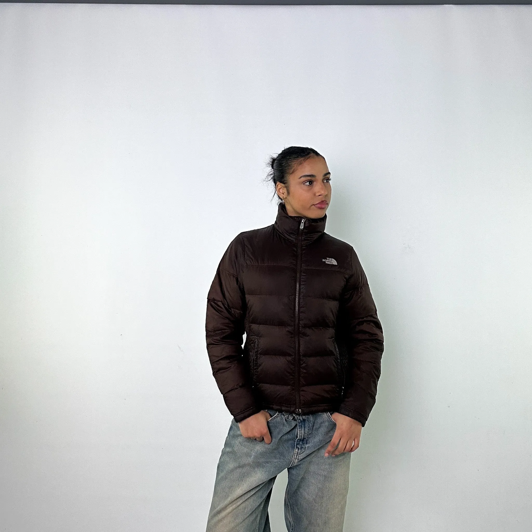 Brown y2ks The North Face 550 Series Puffer Jacket Coat (M)