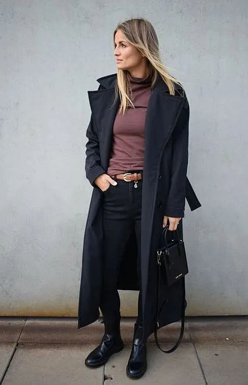 coat M.ASCH-Be original Long Trench Coat - Black - women´s