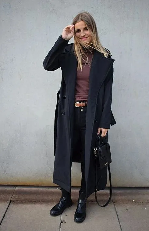 coat M.ASCH-Be original Long Trench Coat - Black - women´s