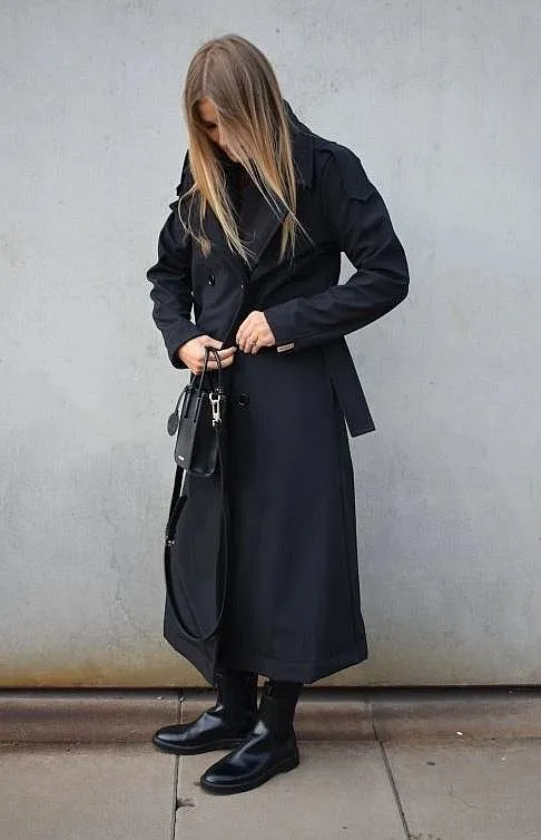 coat M.ASCH-Be original Long Trench Coat - Black - women´s