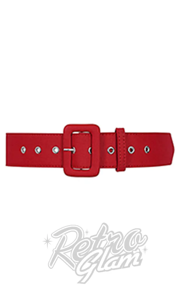 Collectif Jade Plain Belt in Black or Red - Red left only