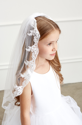 Communion White Lace Veil