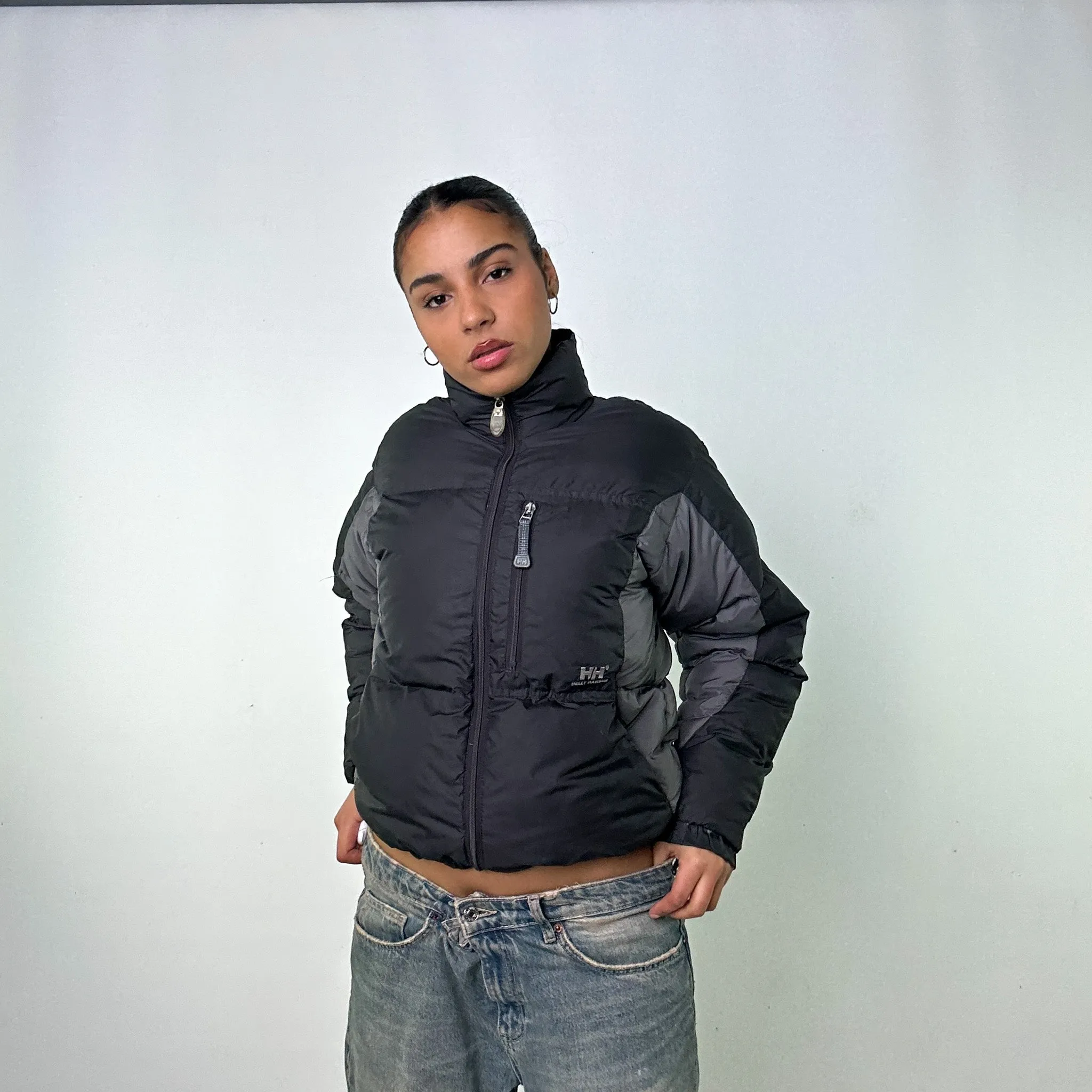 Dark Grey 90s Helly Hansen Two Tone Puffer Jacket Coat (S)