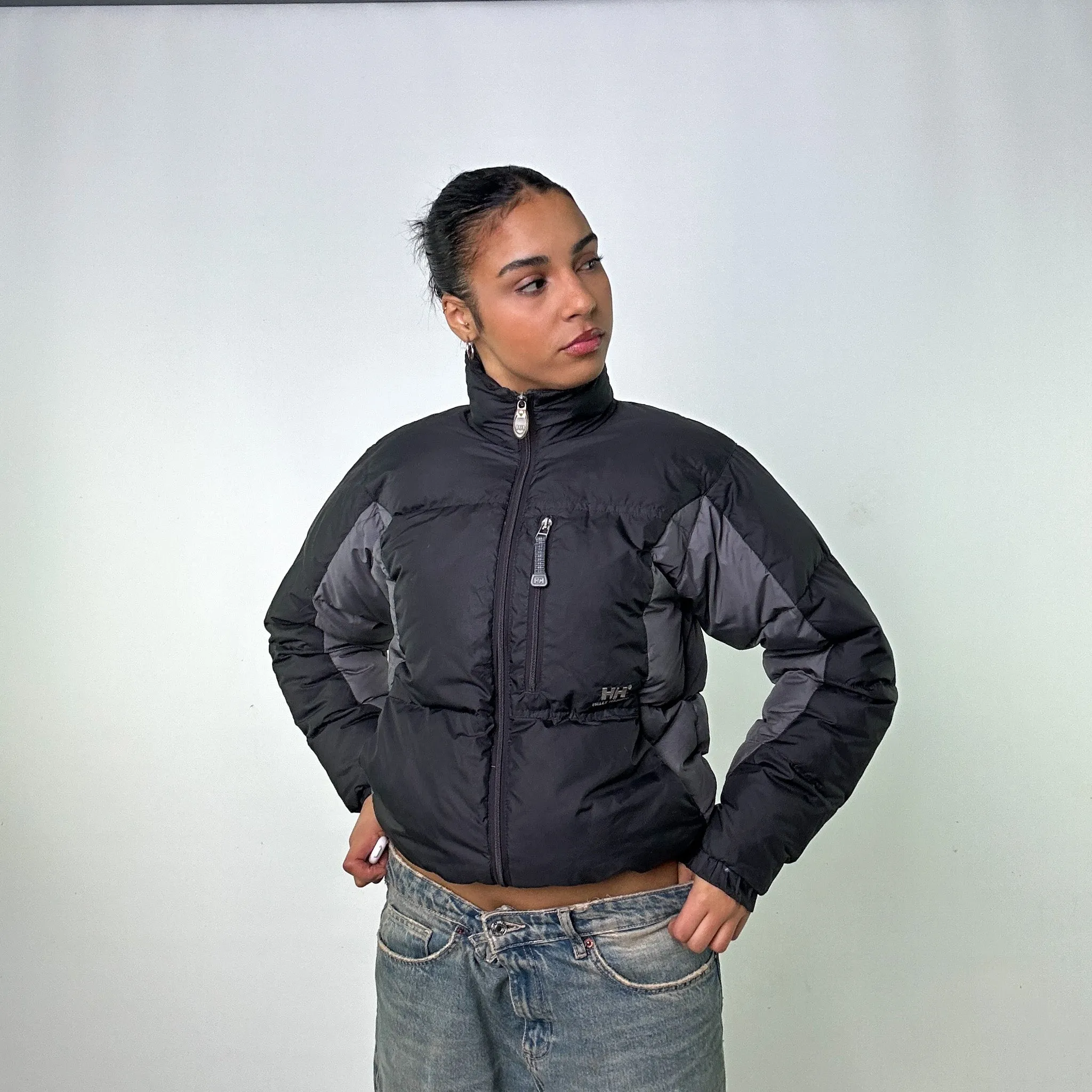 Dark Grey 90s Helly Hansen Two Tone Puffer Jacket Coat (S)