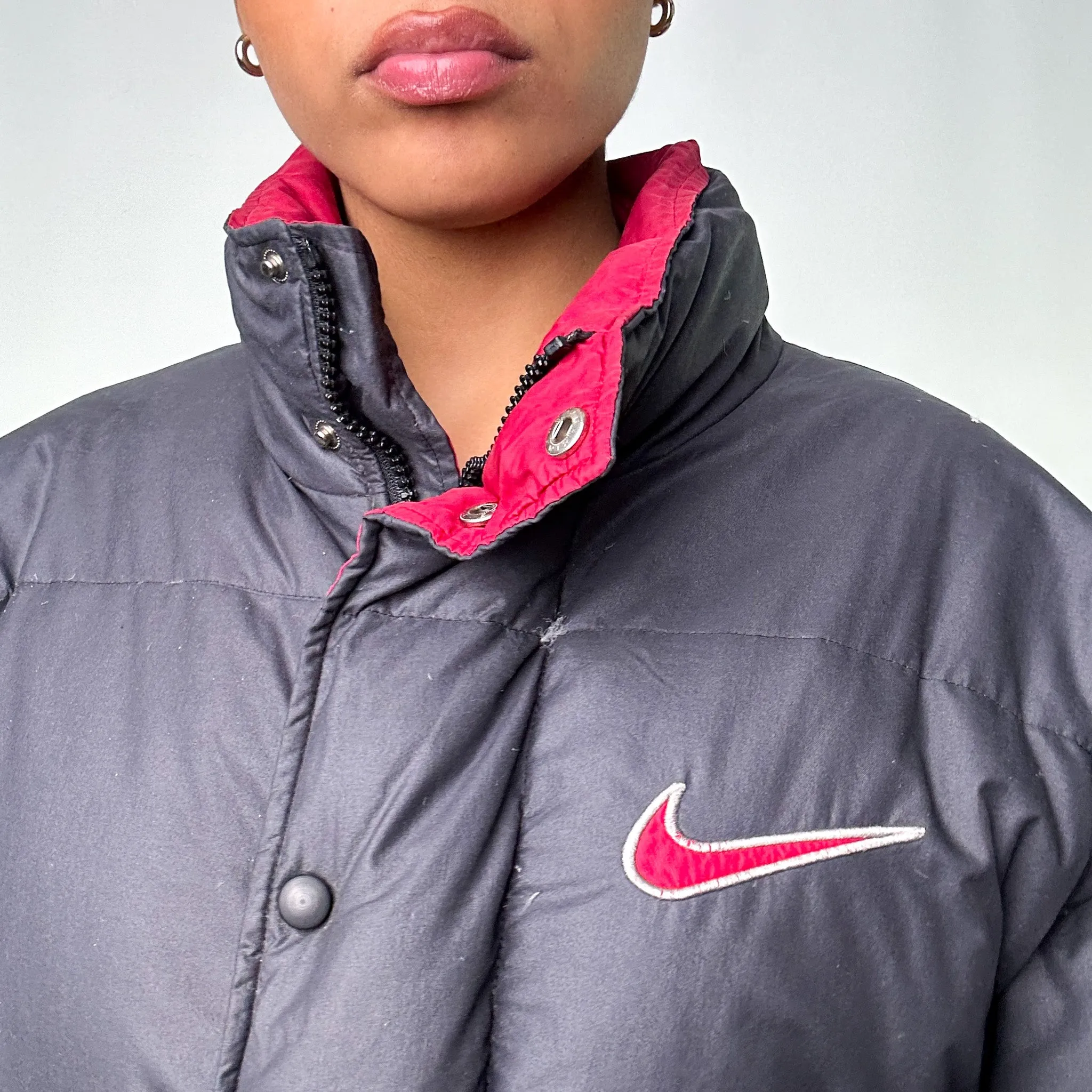 Dark Grey 90s NIKE Puffer Jacket Coat (M)