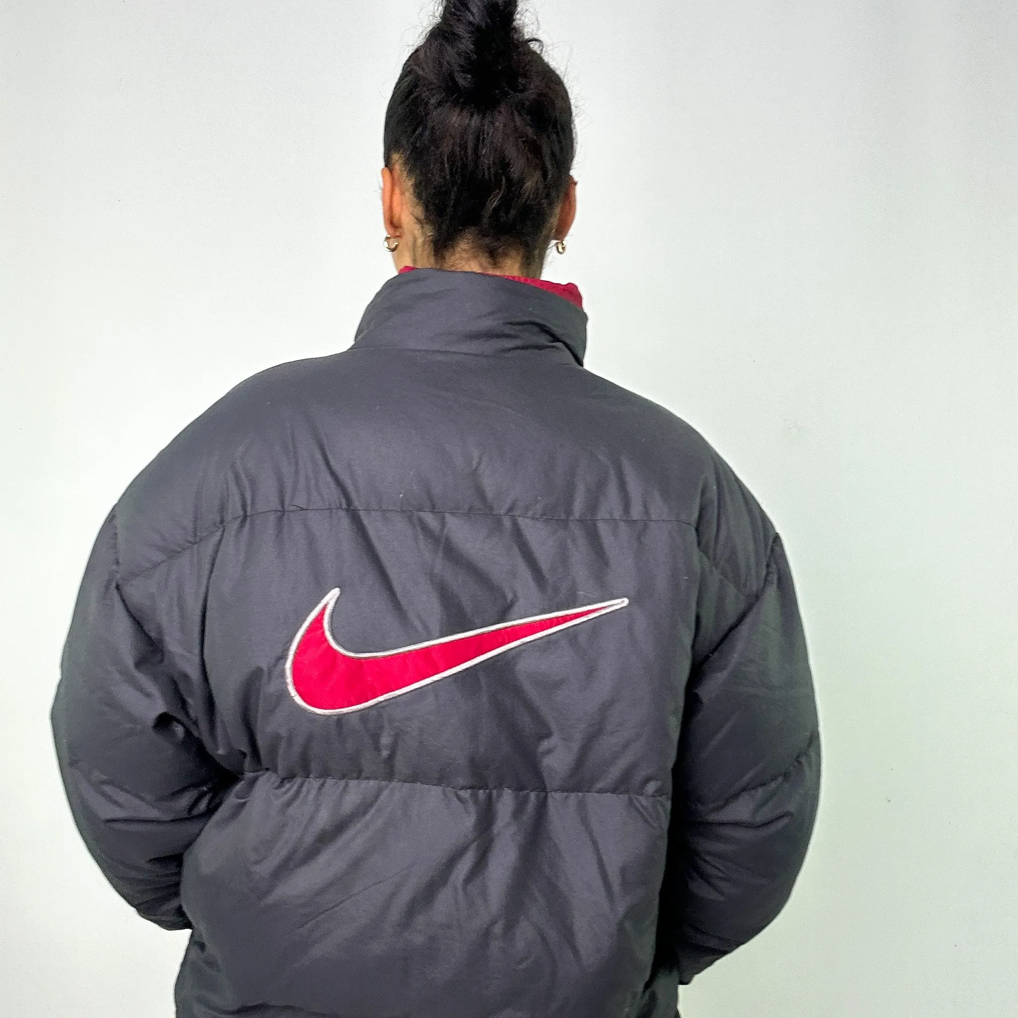 Dark Grey 90s NIKE Puffer Jacket Coat (M)