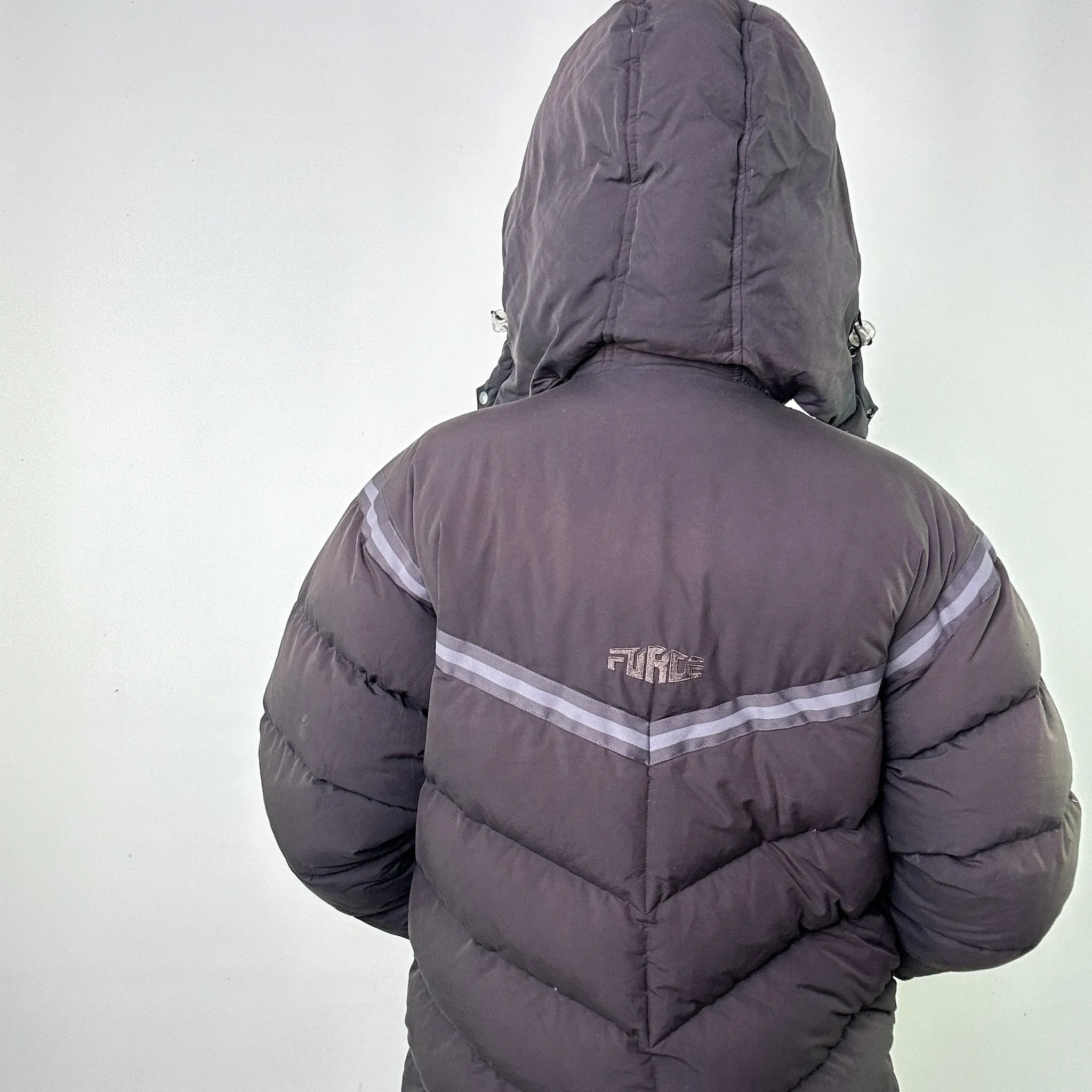 Dark Grey y2ks NIKE Puffer Jacket Coat (M)