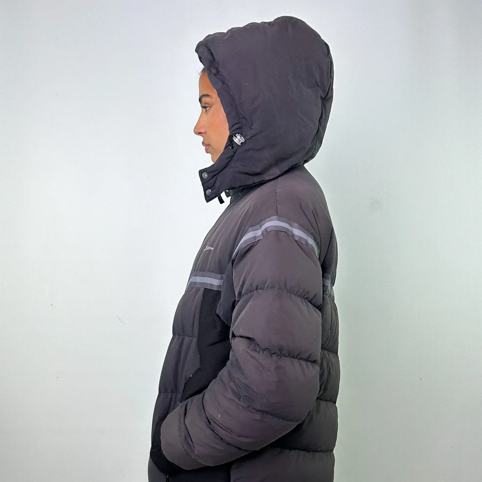 Dark Grey y2ks NIKE Puffer Jacket Coat (M)