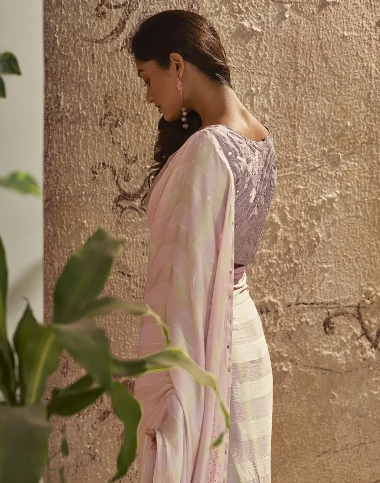 Dusty Mauve Chiffon Plain Sarees