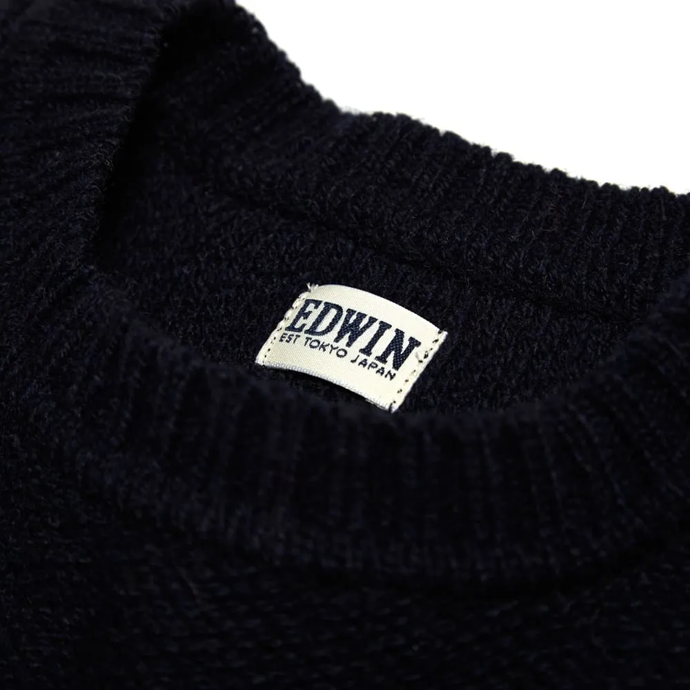 Edwin Docker Striped Wool Blended SweaterStriped Navy