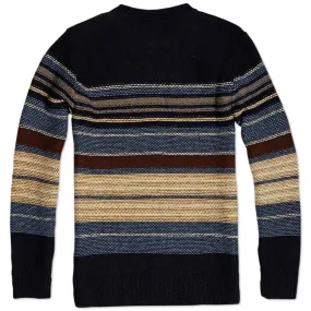 Edwin Docker Striped Wool Blended SweaterStriped Navy