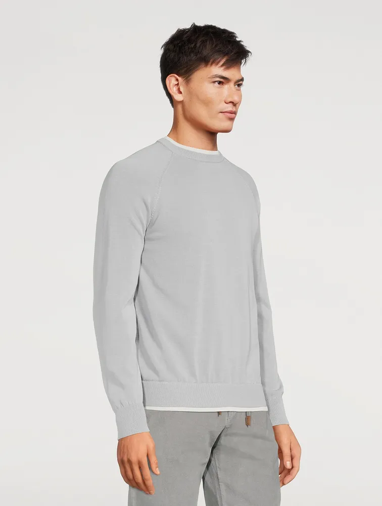 ELEVENTY Cotton Layered Sweater