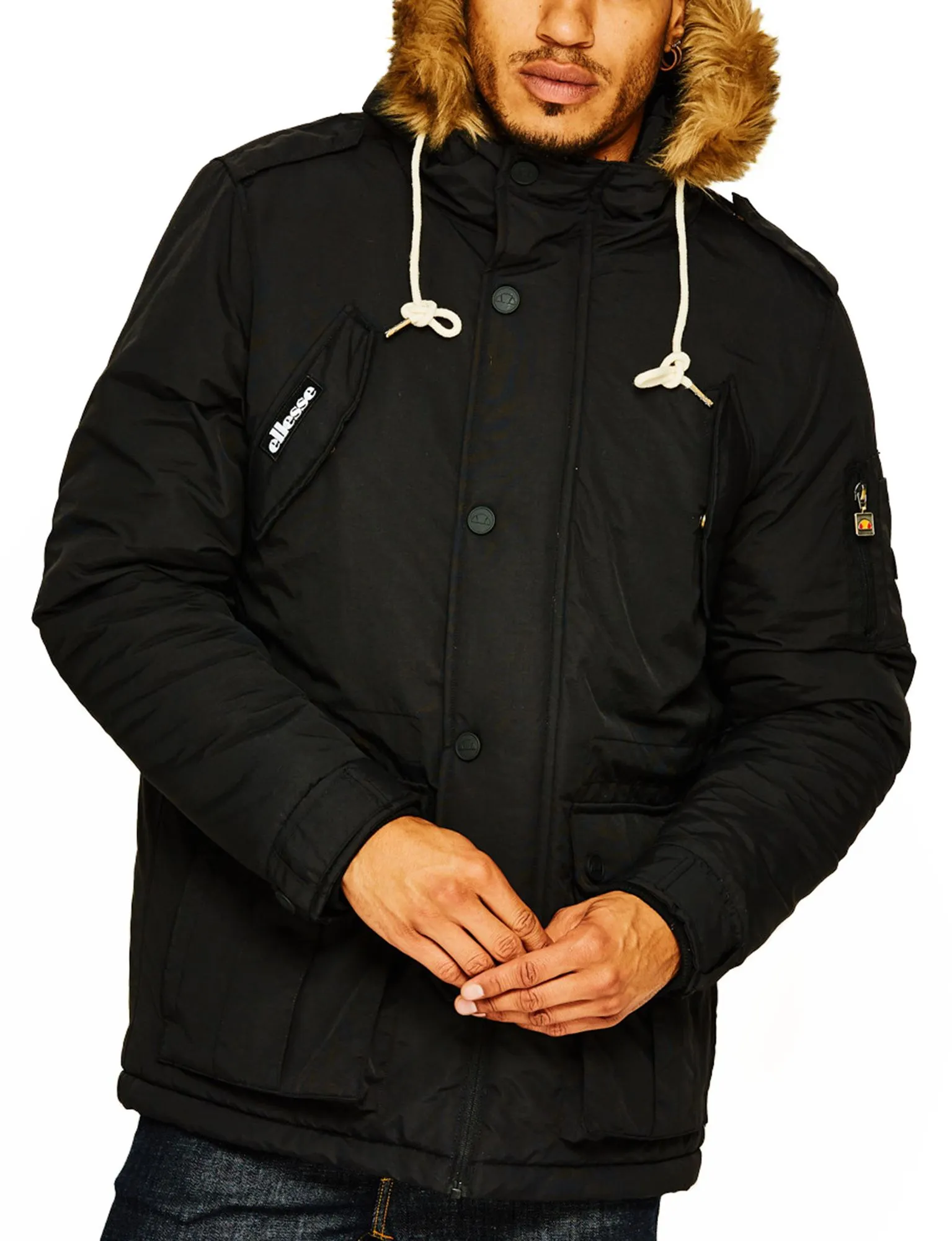 Ellesse Blizzard Padded Parka Jacket Anthracite