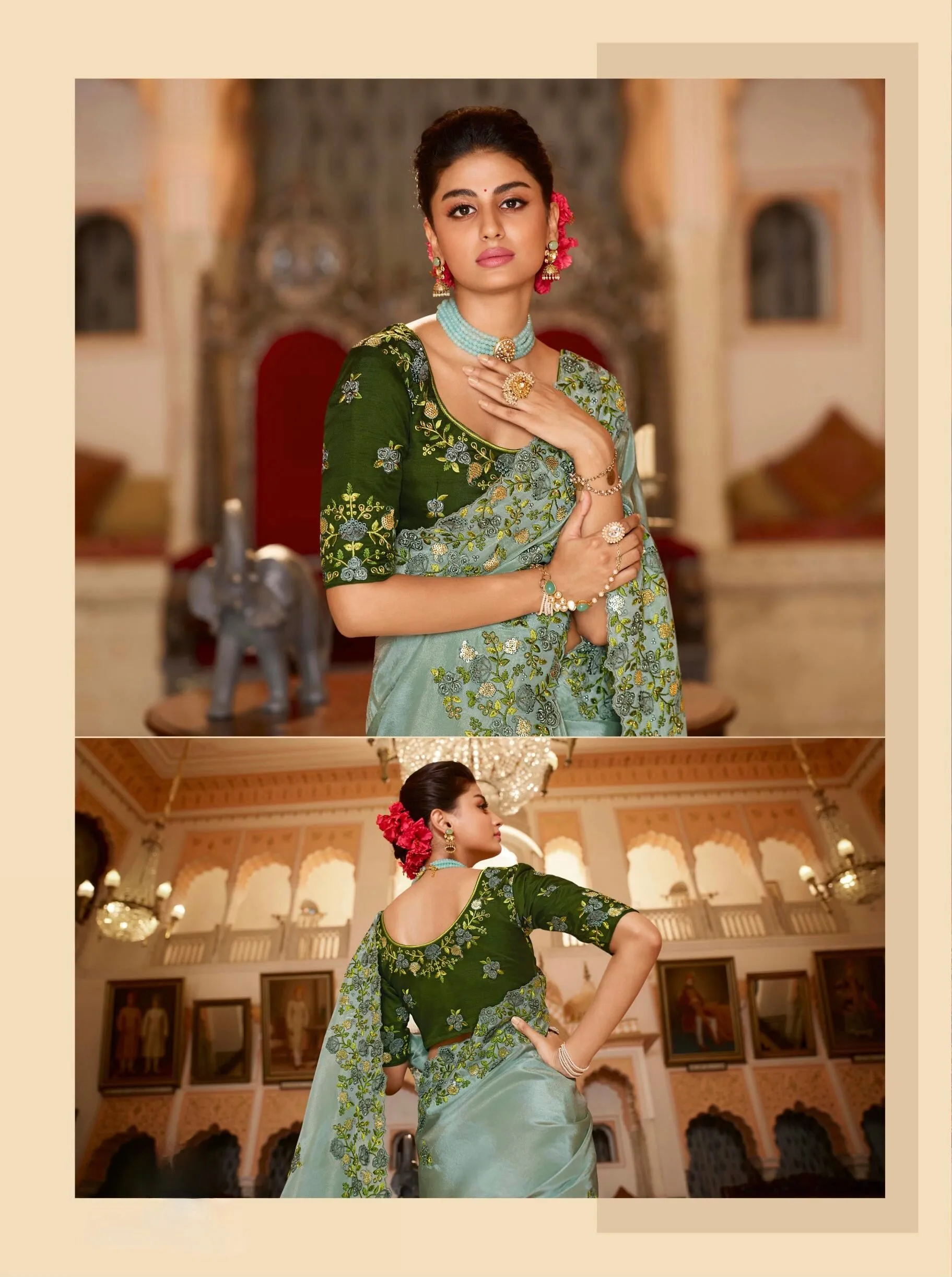 Embroidered Work Silk Designer Saree