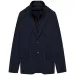 Emporio Armani Travel Essentials Wool Blend Full Zip Jersey Blazer Navy