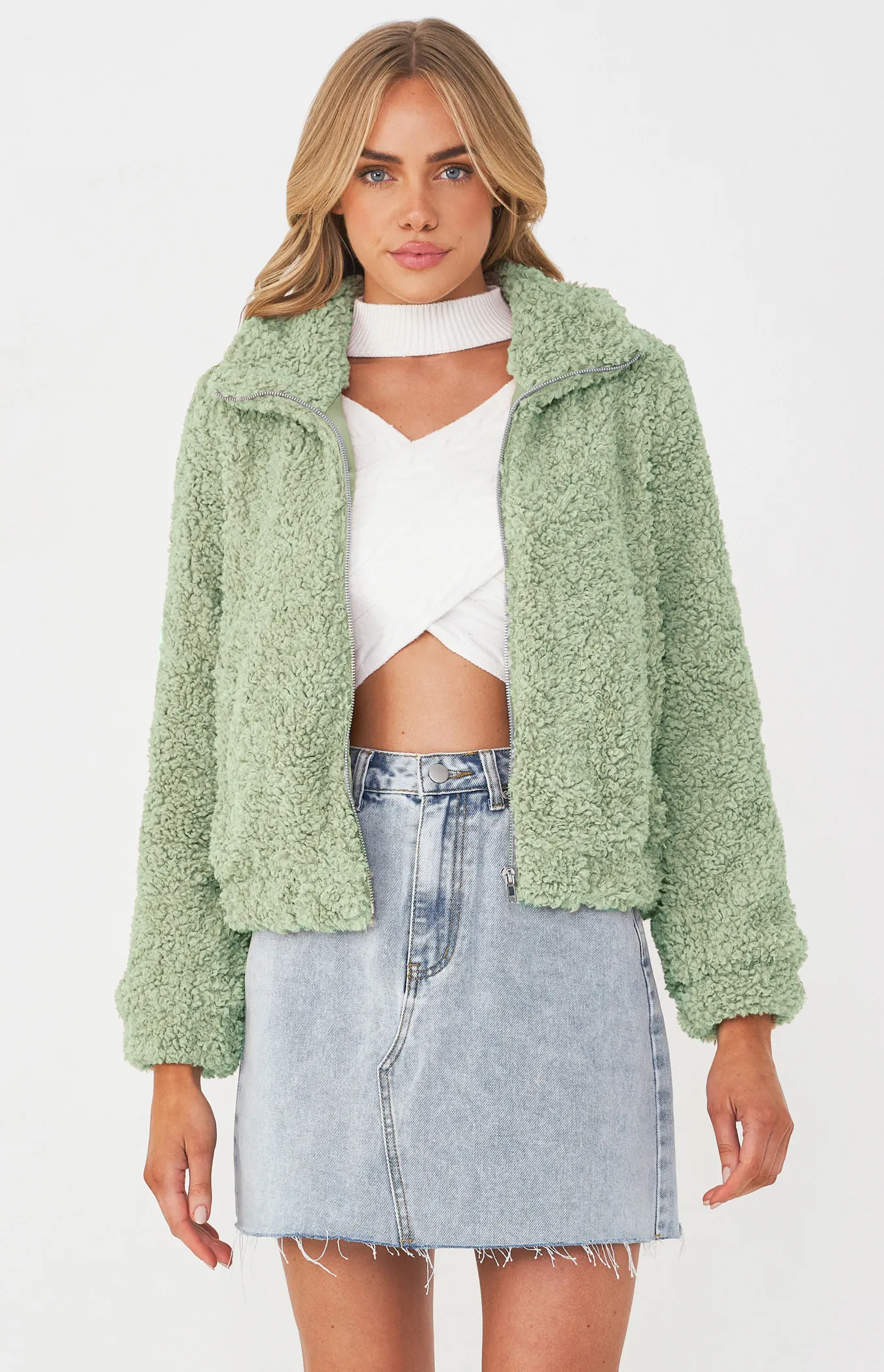 Fluffy Teddy Jacket with Functional Pockets (SJT348B)