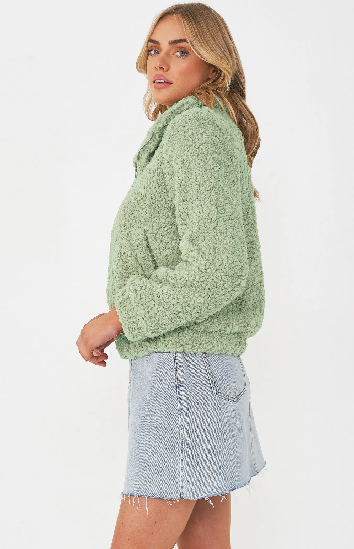 Fluffy Teddy Jacket with Functional Pockets (SJT348B)