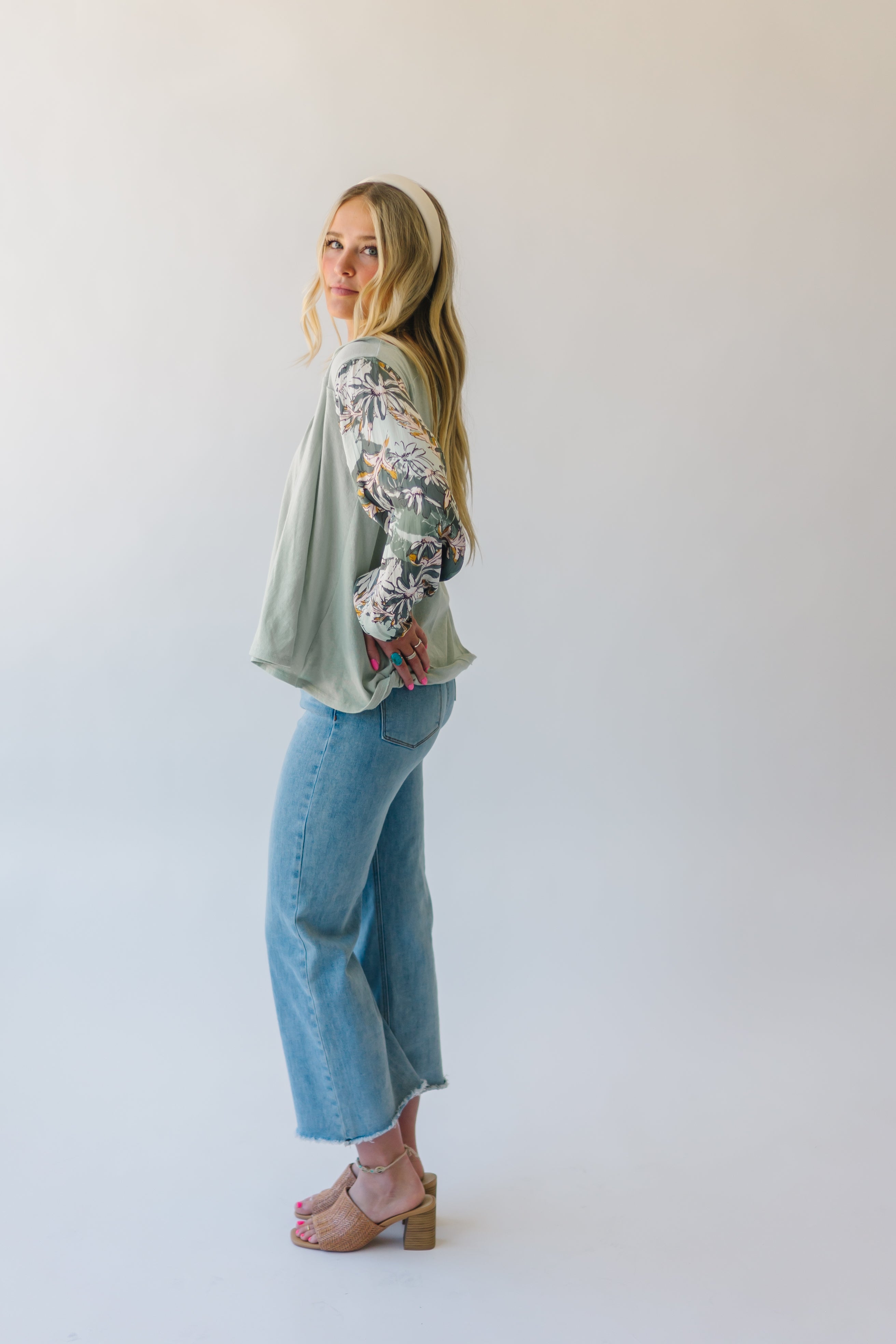 Free People: Picking Petals Top in Sage Combo