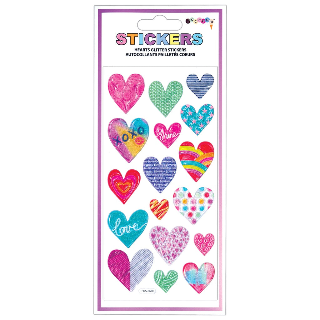 Glitter Heart Stickers