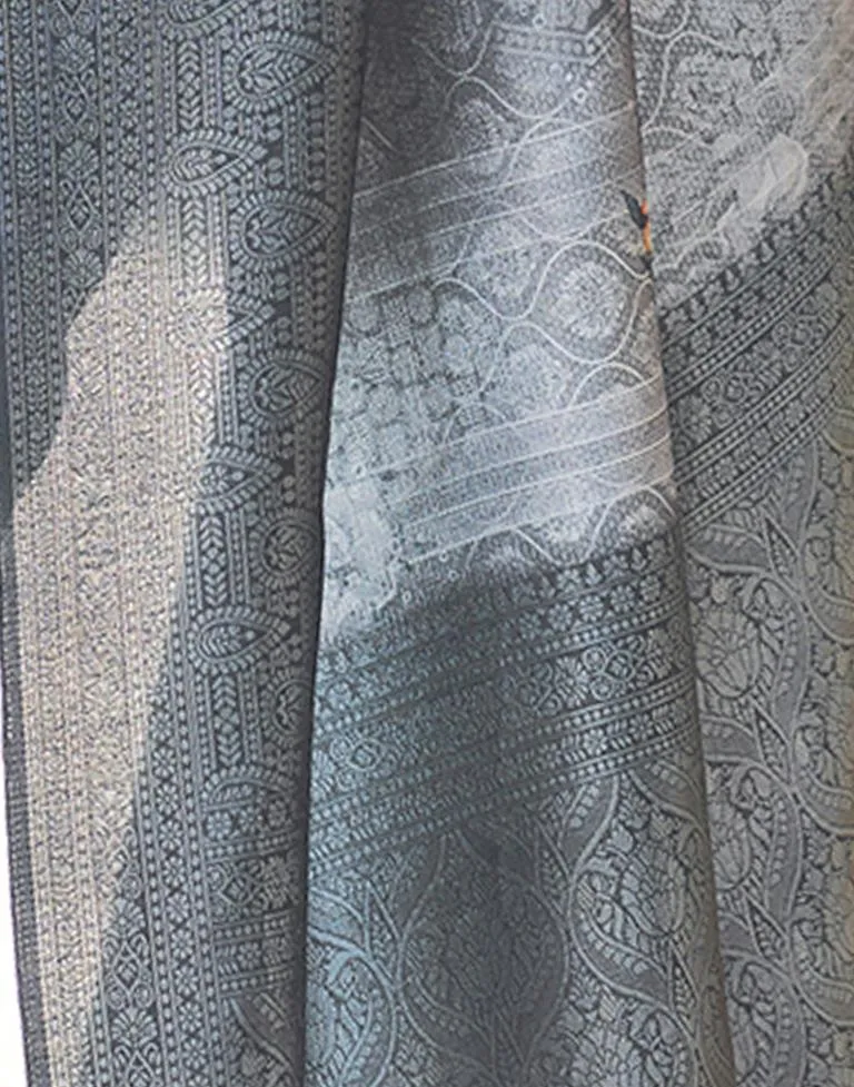 Grey Silk Printed Sarees