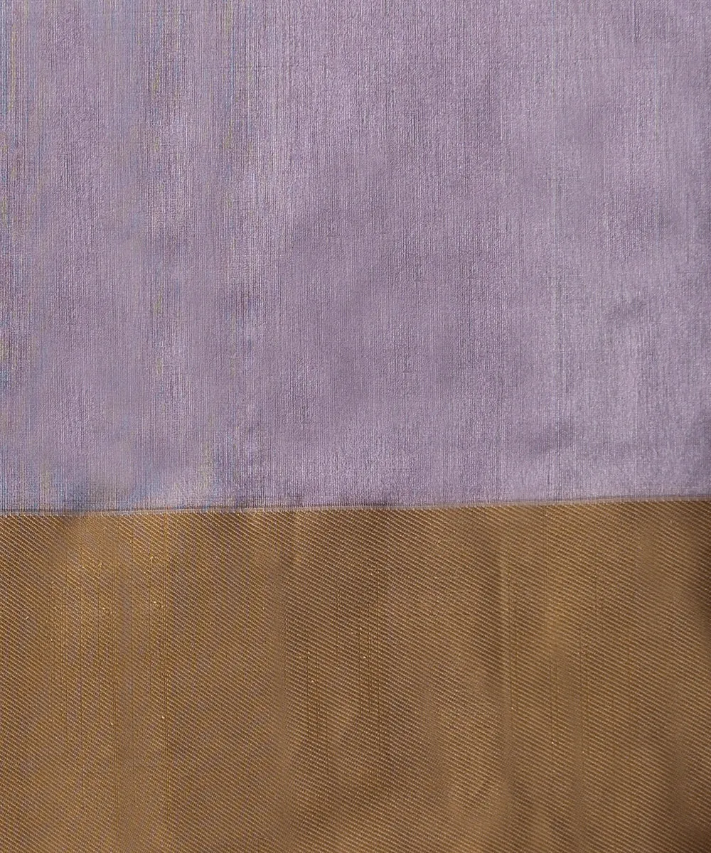 Handloom Purple Pure Chanderi Silk Saree With Broad Zari Border