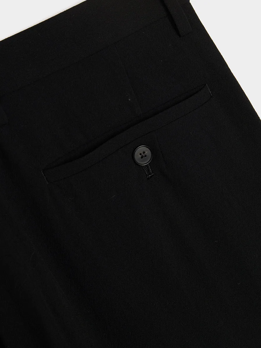 Hard Twist Wool Viyella Slacks, Black