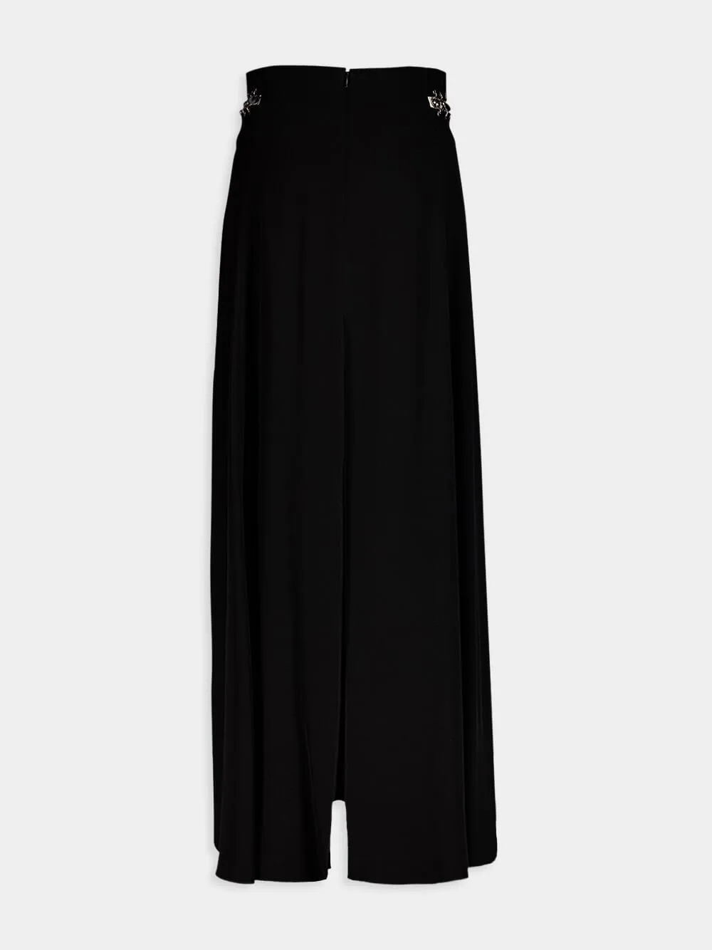 High-Waist Maxi Skirt with Eyelet Detail