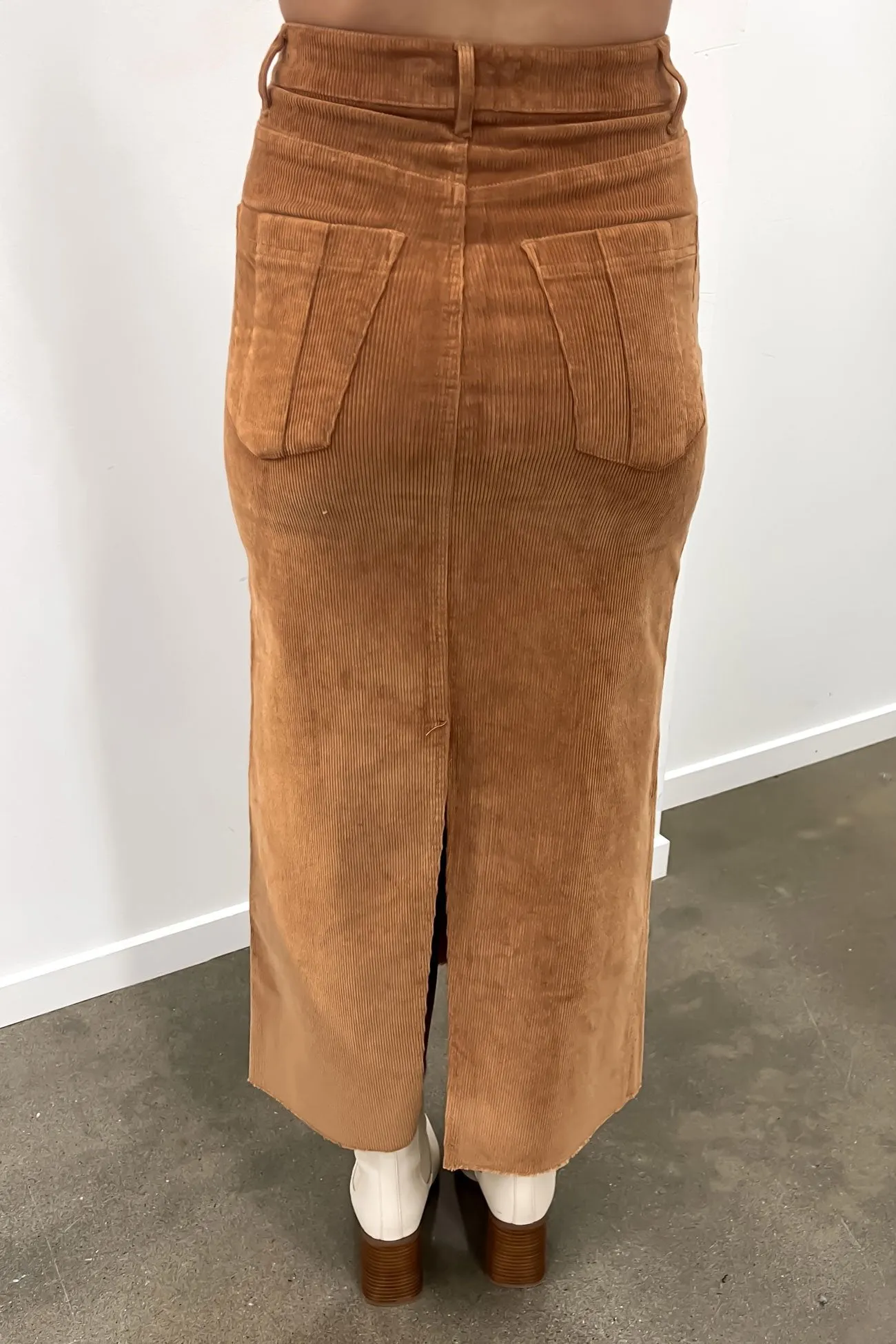 Huntley Cord Maxi Skirt Tan